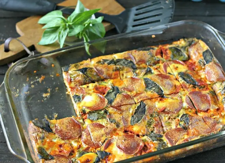 Pepperoni Pizza Breakfast Bake